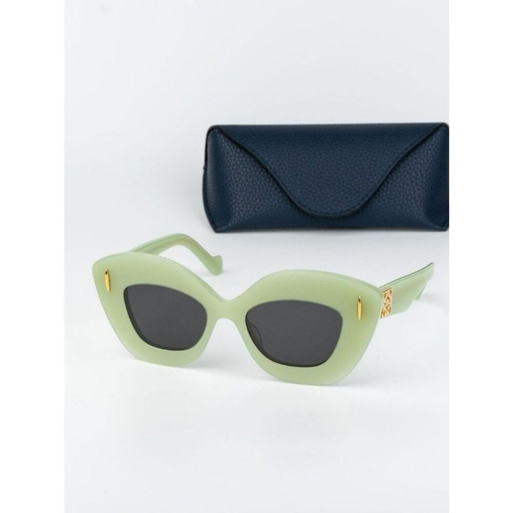 Loewe Women Sunglasses Green Grey Cat Eye LW40127I ANAGRAM 95A NEW AUTHENTIC